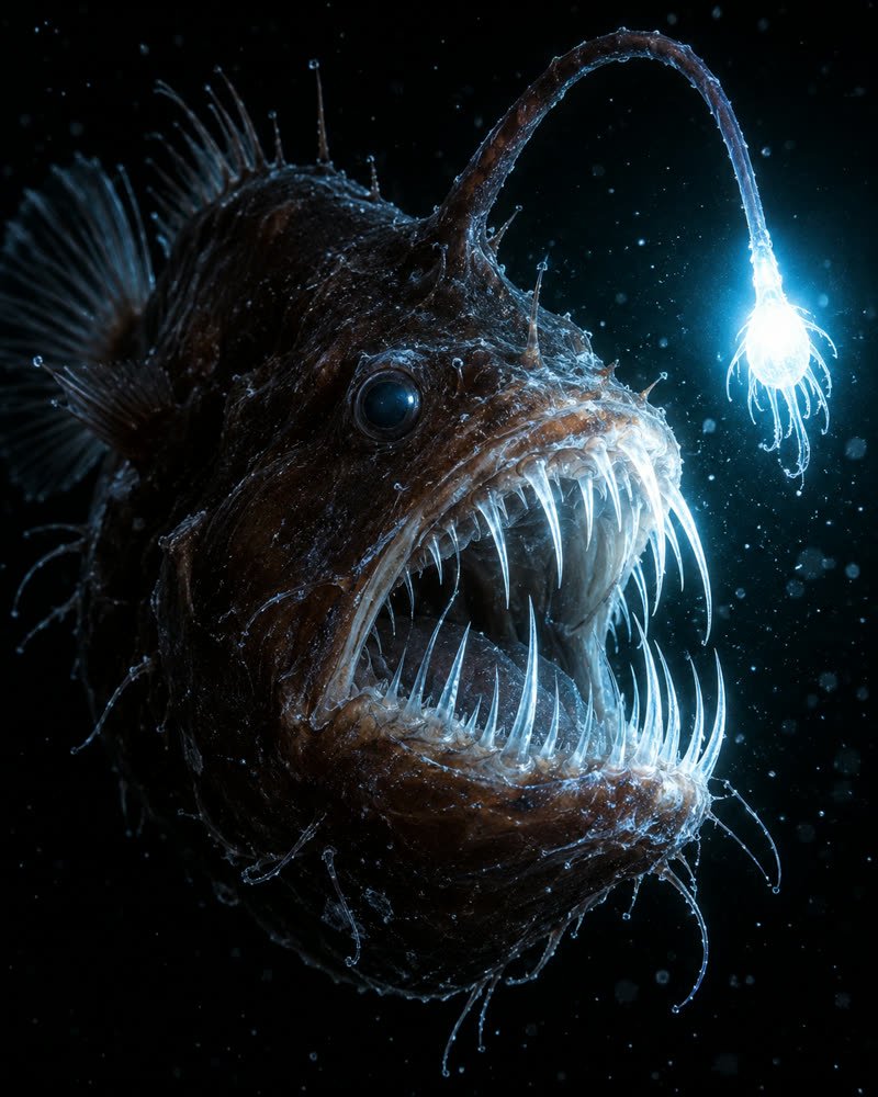 Anglerfish with glowing lure